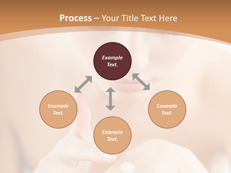 Young Beautiful Woman Applying Hands Cream And Looking At Camera PowerPoint Template