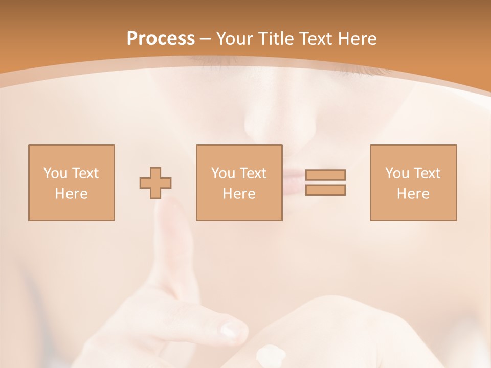 Young Beautiful Woman Applying Hands Cream And Looking At Camera PowerPoint Template