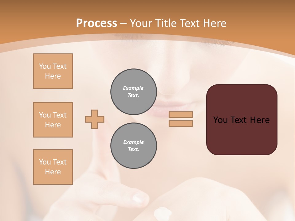 Young Beautiful Woman Applying Hands Cream And Looking At Camera PowerPoint Template