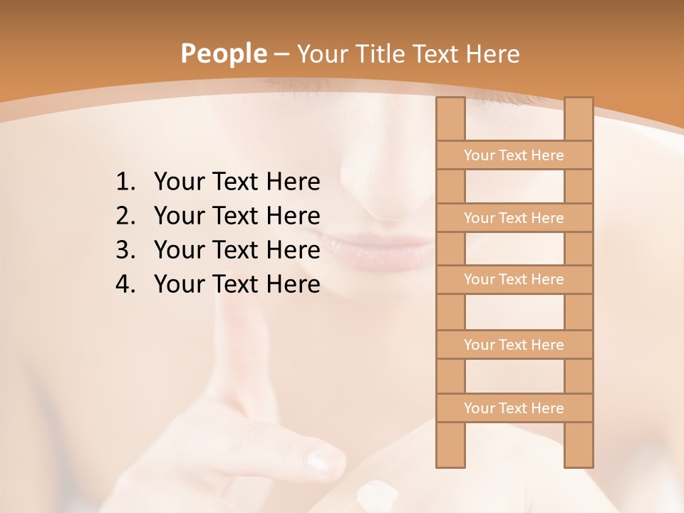 Young Beautiful Woman Applying Hands Cream And Looking At Camera PowerPoint Template