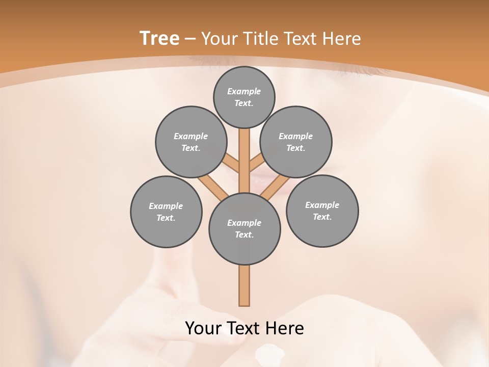 Young Beautiful Woman Applying Hands Cream And Looking At Camera PowerPoint Template