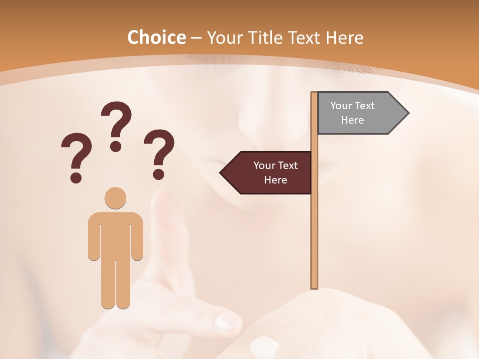 Young Beautiful Woman Applying Hands Cream And Looking At Camera PowerPoint Template