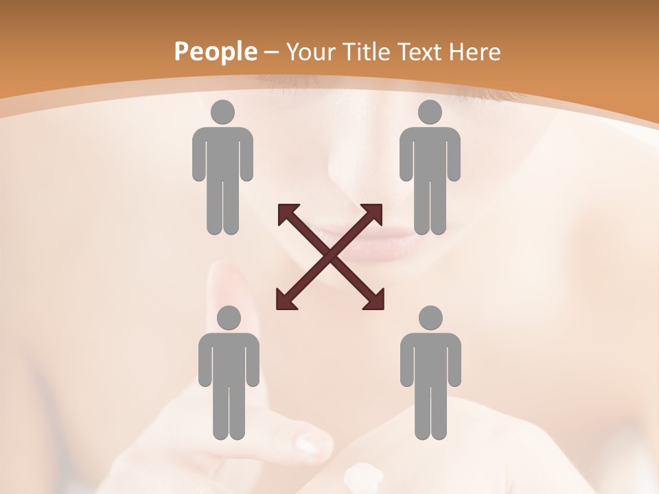 Young Beautiful Woman Applying Hands Cream And Looking At Camera PowerPoint Template