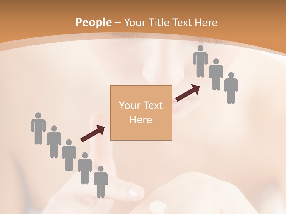 Young Beautiful Woman Applying Hands Cream And Looking At Camera PowerPoint Template