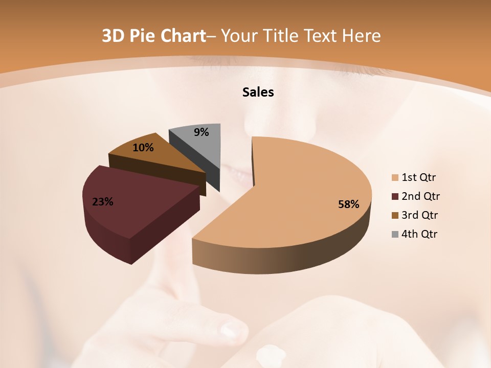 Young Beautiful Woman Applying Hands Cream And Looking At Camera PowerPoint Template