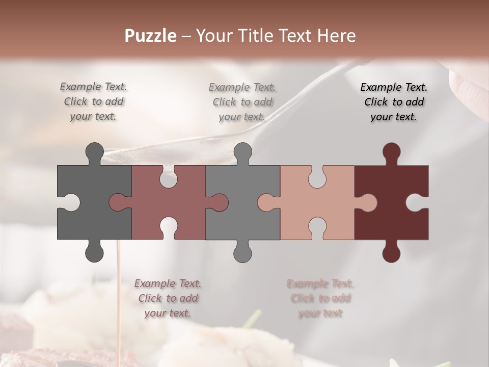 Chef Add Sause To A Beef On Professional Kitchen PowerPoint Template