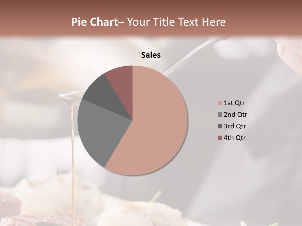 Chef Add Sause To A Beef On Professional Kitchen PowerPoint Template