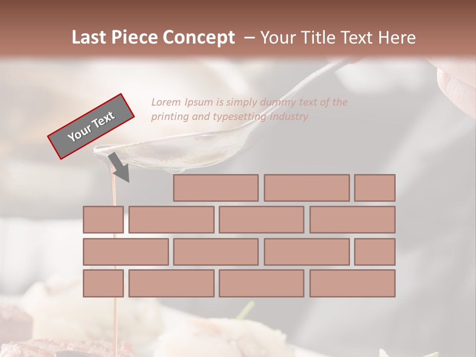 Chef Add Sause To A Beef On Professional Kitchen PowerPoint Template