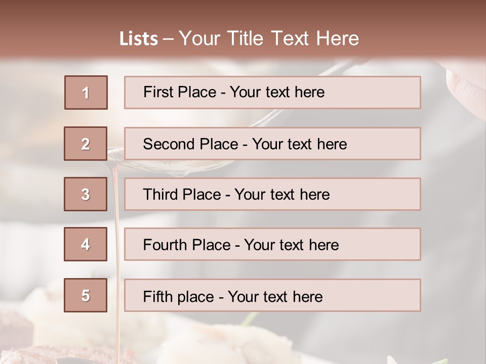 Chef Add Sause To A Beef On Professional Kitchen PowerPoint Template