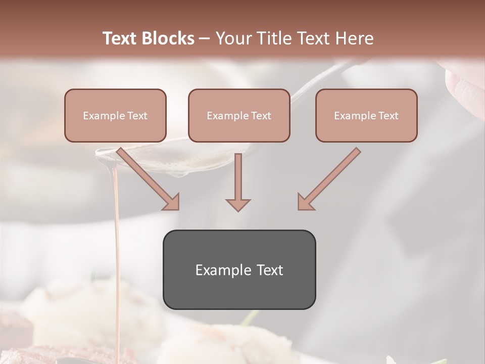 Chef Add Sause To A Beef On Professional Kitchen PowerPoint Template
