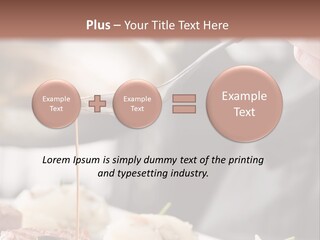 Chef Add Sause To A Beef On Professional Kitchen PowerPoint Template