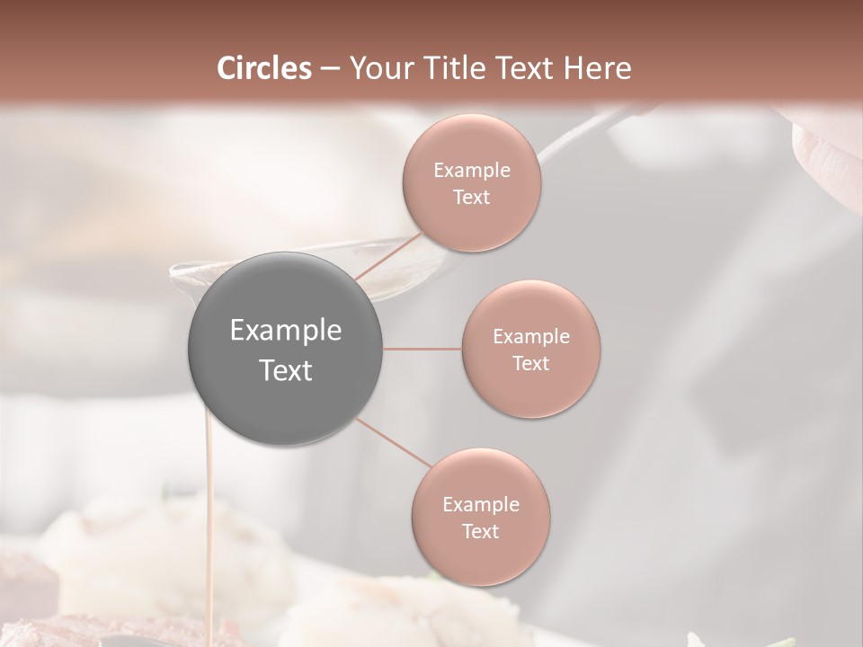 Chef Add Sause To A Beef On Professional Kitchen PowerPoint Template