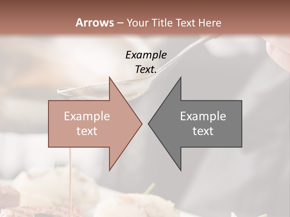 Chef Add Sause To A Beef On Professional Kitchen PowerPoint Template