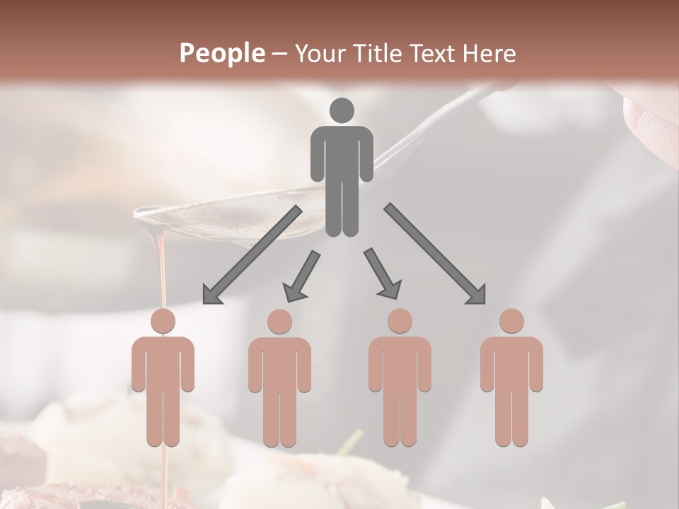 Chef Add Sause To A Beef On Professional Kitchen PowerPoint Template