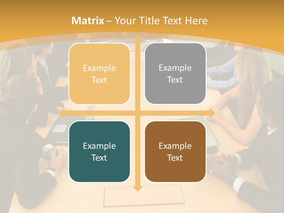 Businesspeople In A Business Meeting In An Office Smiling PowerPoint Template