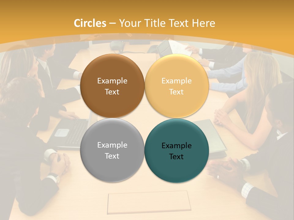 Businesspeople In A Business Meeting In An Office Smiling PowerPoint Template