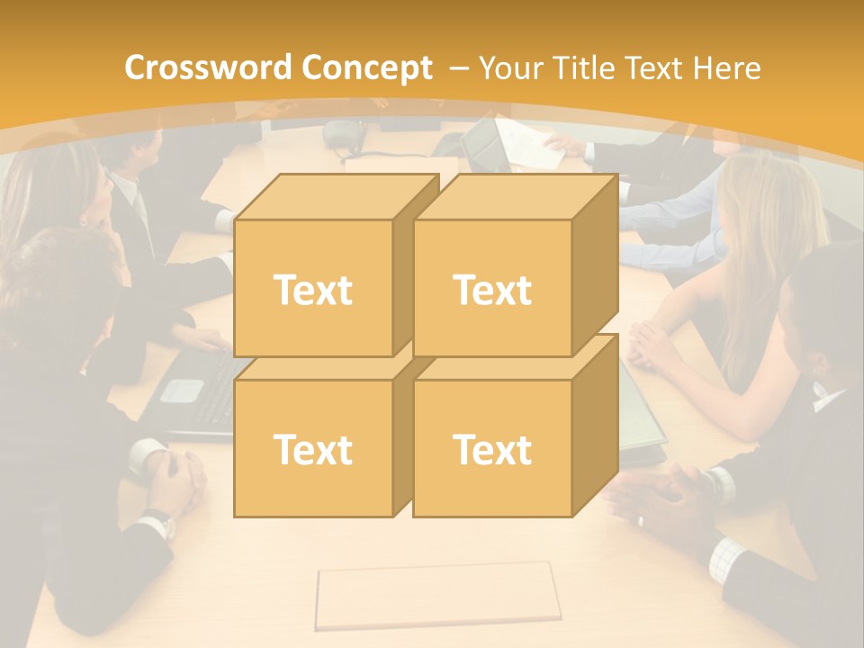 Businesspeople In A Business Meeting In An Office Smiling PowerPoint Template