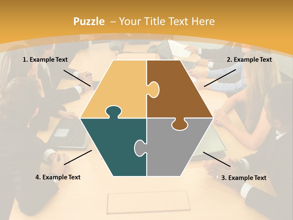 Businesspeople In A Business Meeting In An Office Smiling PowerPoint Template