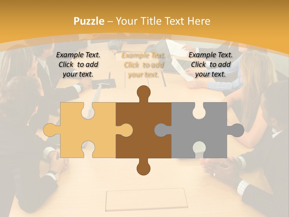 Businesspeople In A Business Meeting In An Office Smiling PowerPoint Template