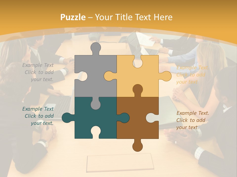 Businesspeople In A Business Meeting In An Office Smiling PowerPoint Template