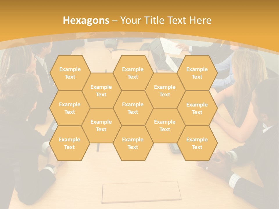 Businesspeople In A Business Meeting In An Office Smiling PowerPoint Template