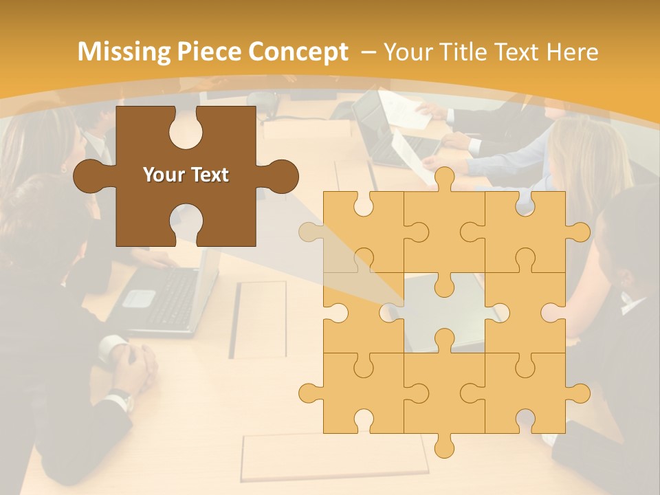 Businesspeople In A Business Meeting In An Office Smiling PowerPoint Template