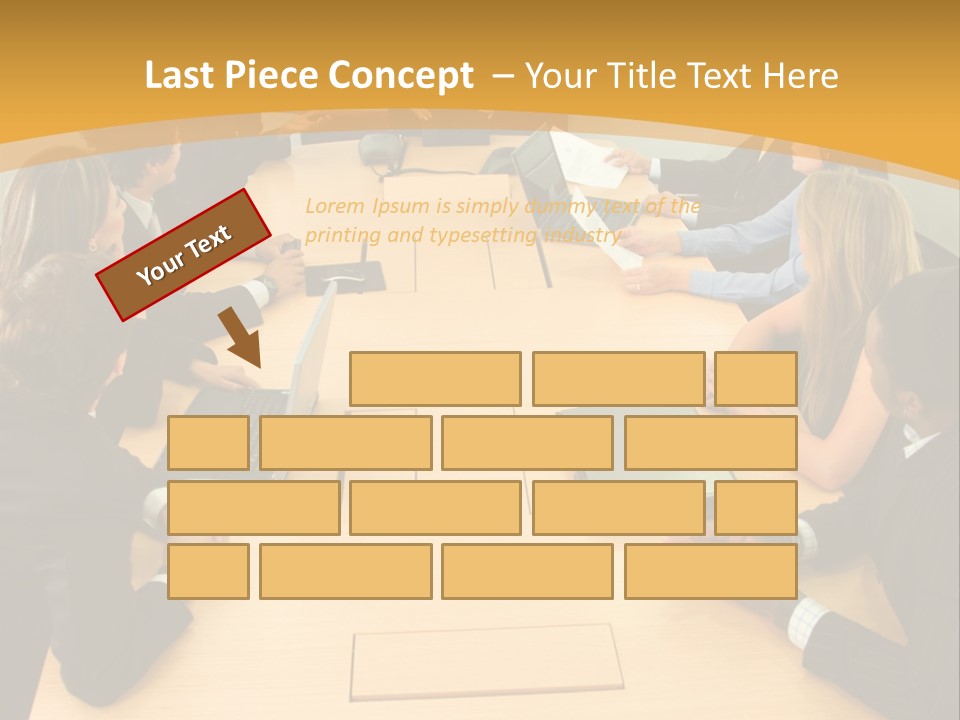 Businesspeople In A Business Meeting In An Office Smiling PowerPoint Template