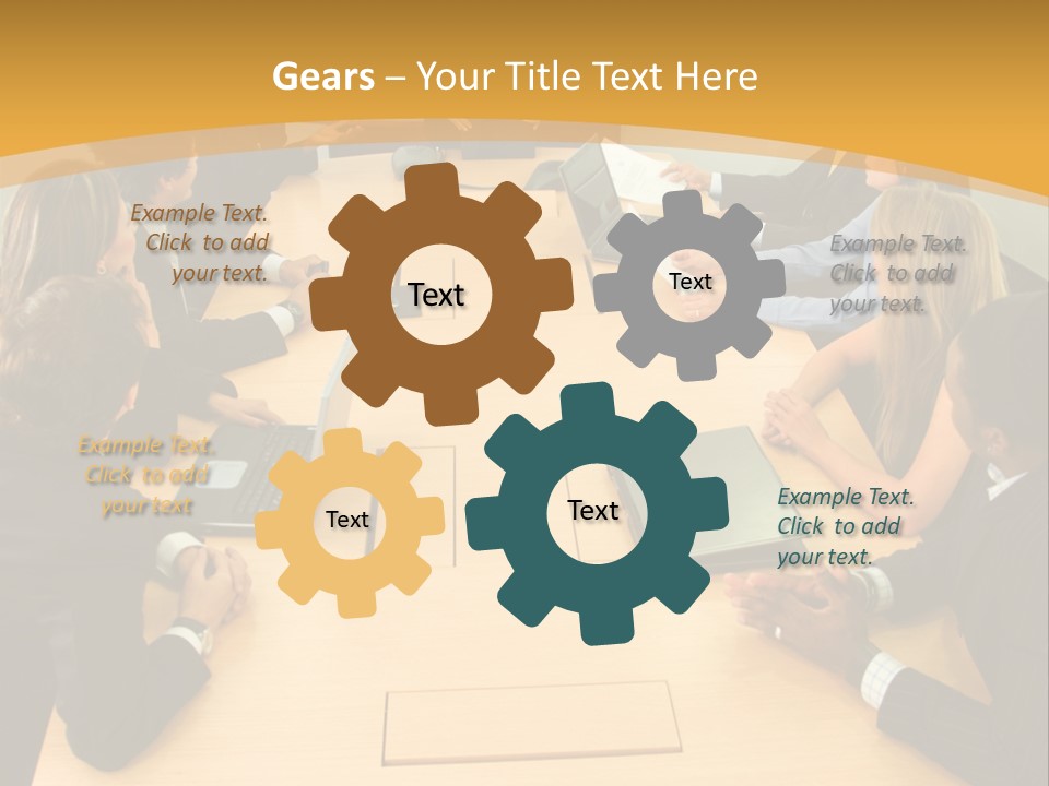 Businesspeople In A Business Meeting In An Office Smiling PowerPoint Template