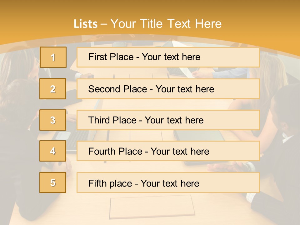 Businesspeople In A Business Meeting In An Office Smiling PowerPoint Template