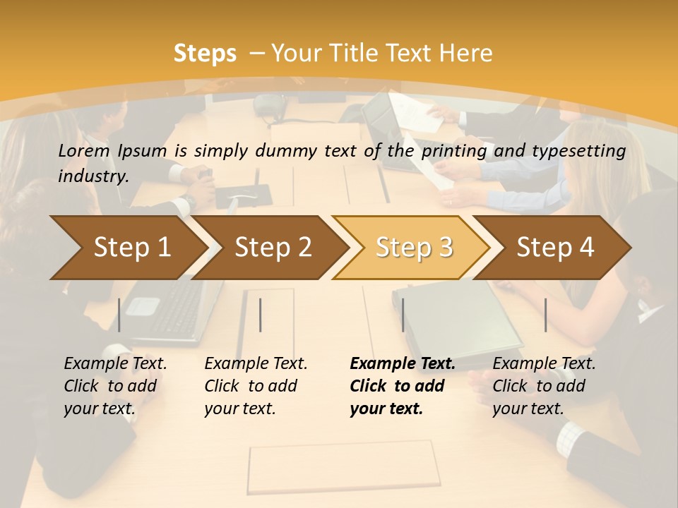 Businesspeople In A Business Meeting In An Office Smiling PowerPoint Template
