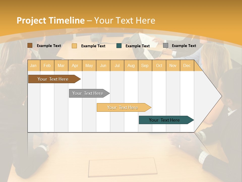 Businesspeople In A Business Meeting In An Office Smiling PowerPoint Template