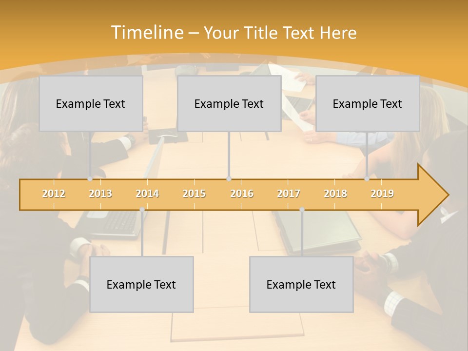 Businesspeople In A Business Meeting In An Office Smiling PowerPoint Template