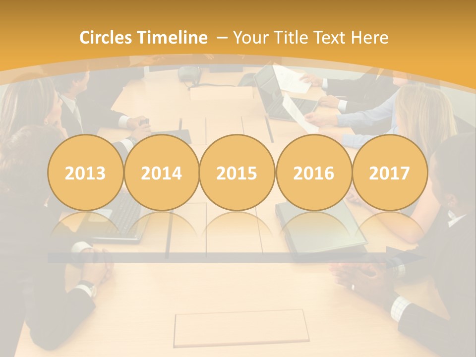 Businesspeople In A Business Meeting In An Office Smiling PowerPoint Template