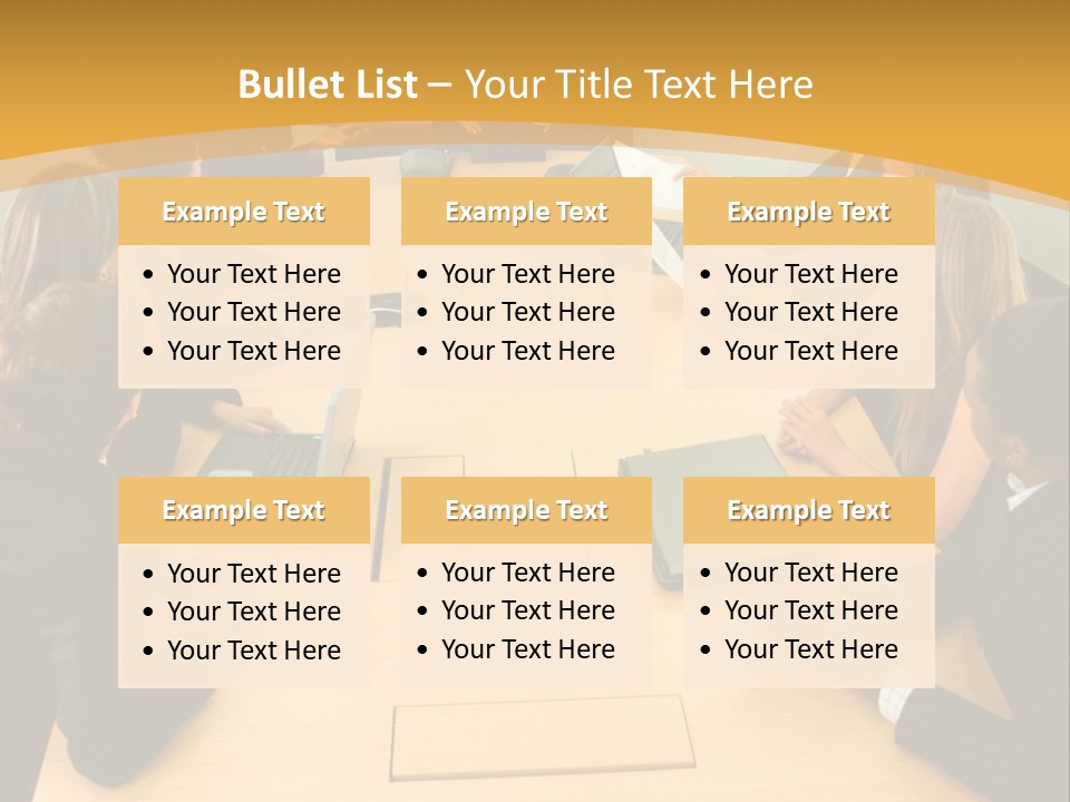 Businesspeople In A Business Meeting In An Office Smiling PowerPoint Template