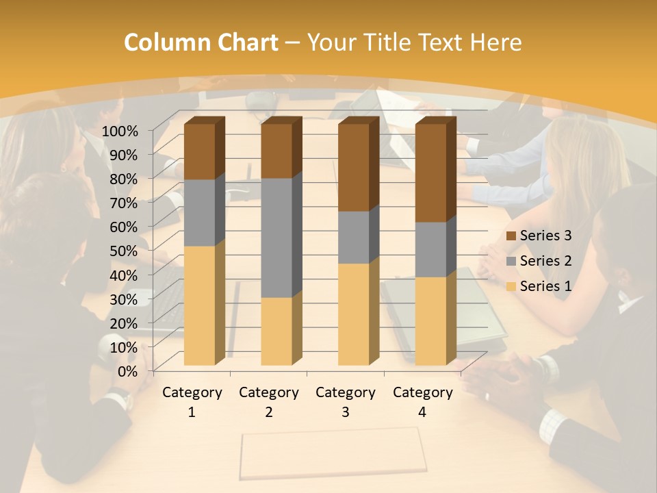 Businesspeople In A Business Meeting In An Office Smiling PowerPoint Template