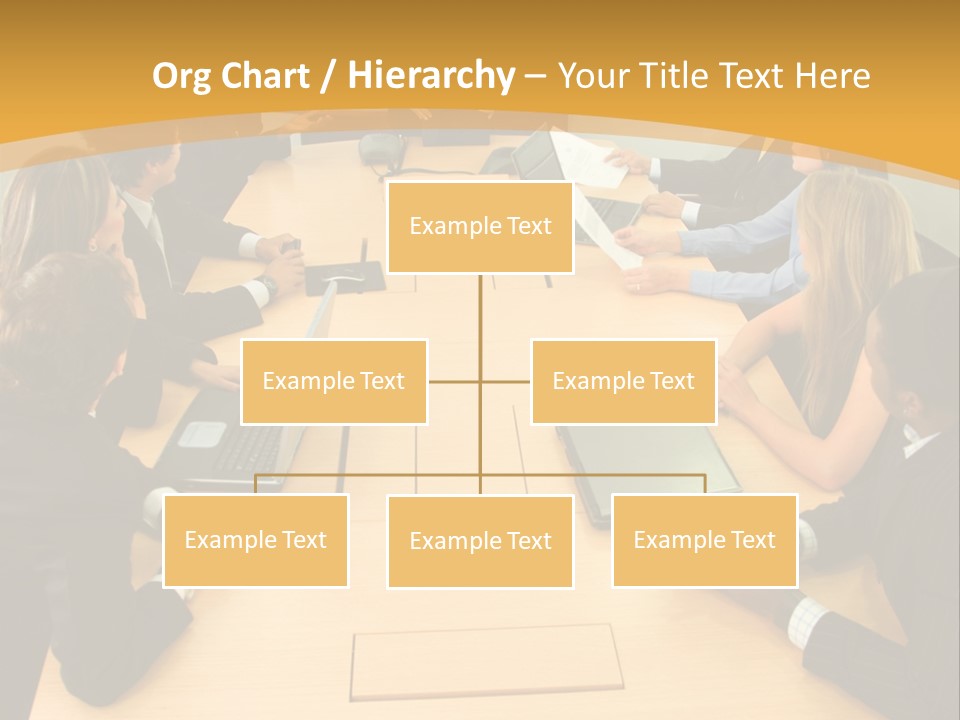 Businesspeople In A Business Meeting In An Office Smiling PowerPoint Template