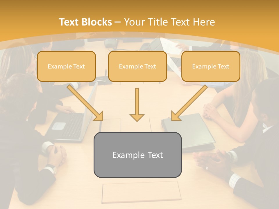 Businesspeople In A Business Meeting In An Office Smiling PowerPoint Template