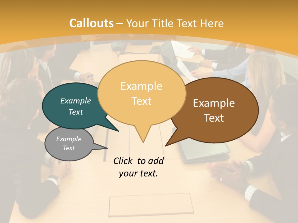 Businesspeople In A Business Meeting In An Office Smiling PowerPoint Template