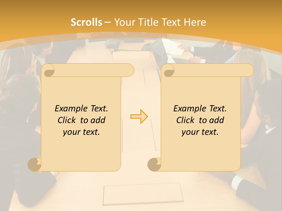 Businesspeople In A Business Meeting In An Office Smiling PowerPoint Template