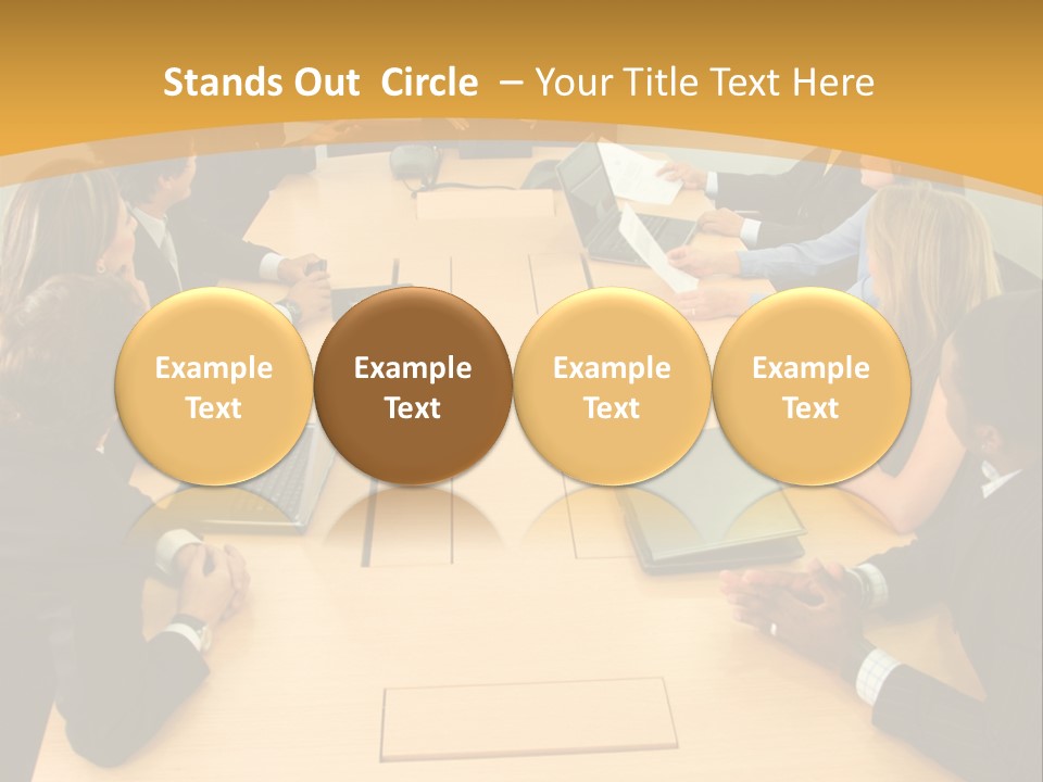 Businesspeople In A Business Meeting In An Office Smiling PowerPoint Template