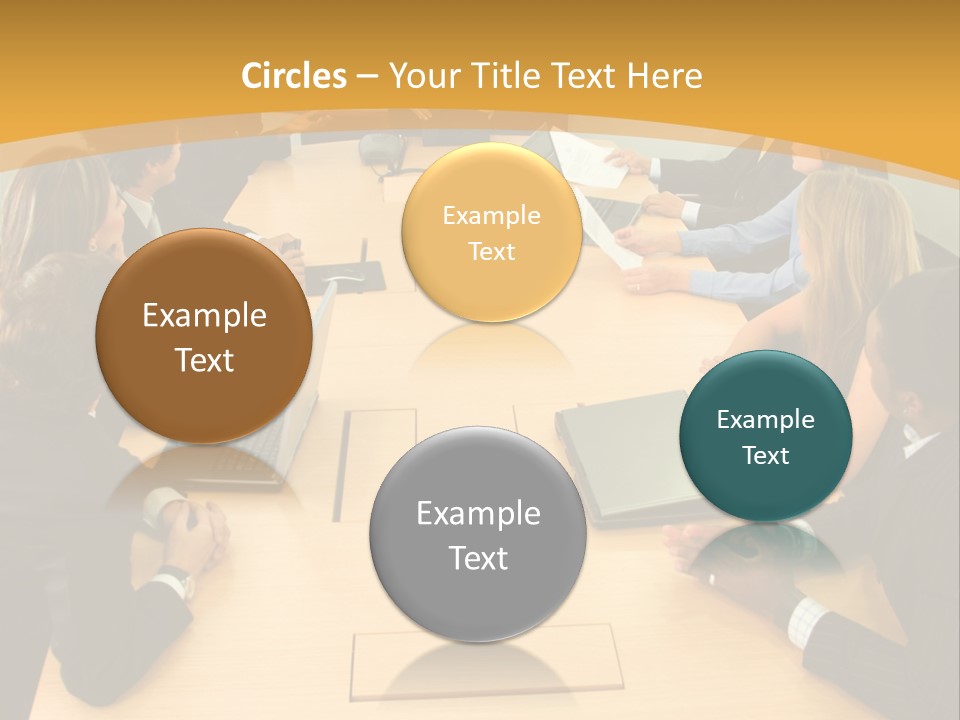 Businesspeople In A Business Meeting In An Office Smiling PowerPoint Template