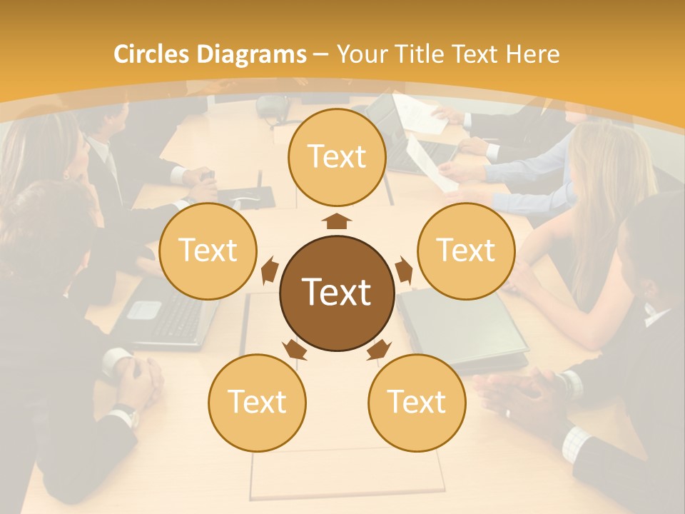 Businesspeople In A Business Meeting In An Office Smiling PowerPoint Template