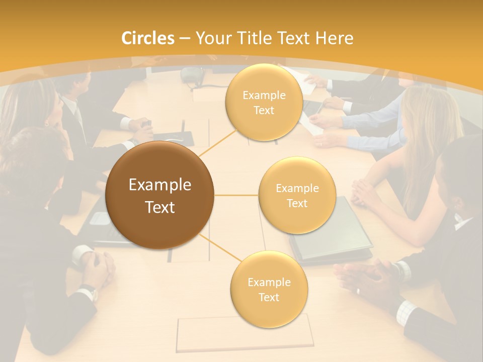 Businesspeople In A Business Meeting In An Office Smiling PowerPoint Template
