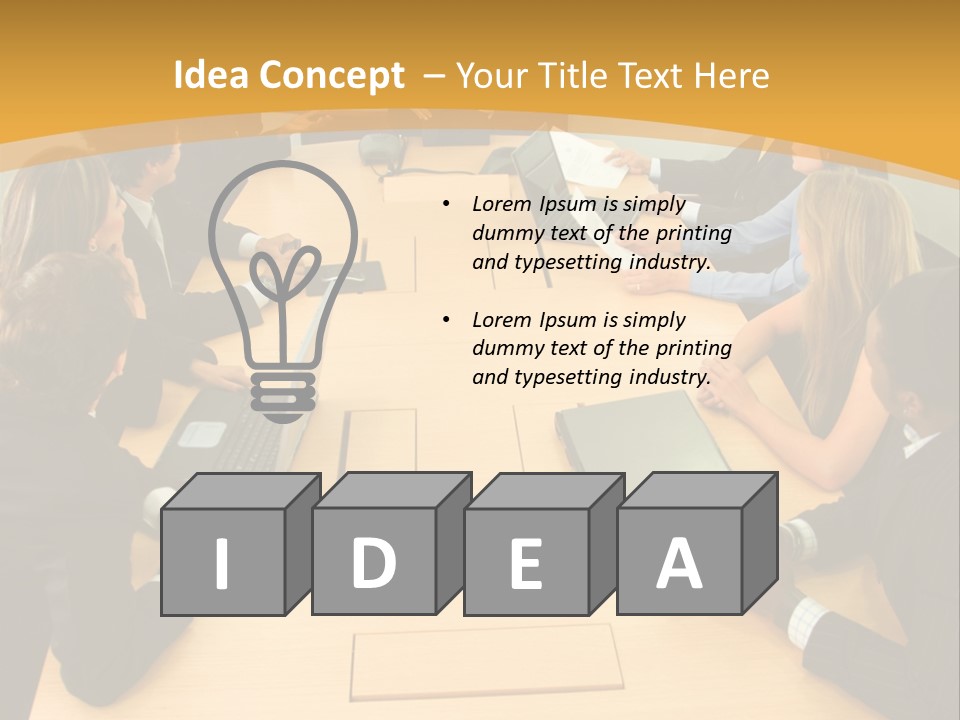 Businesspeople In A Business Meeting In An Office Smiling PowerPoint Template