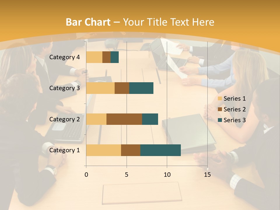 Businesspeople In A Business Meeting In An Office Smiling PowerPoint Template