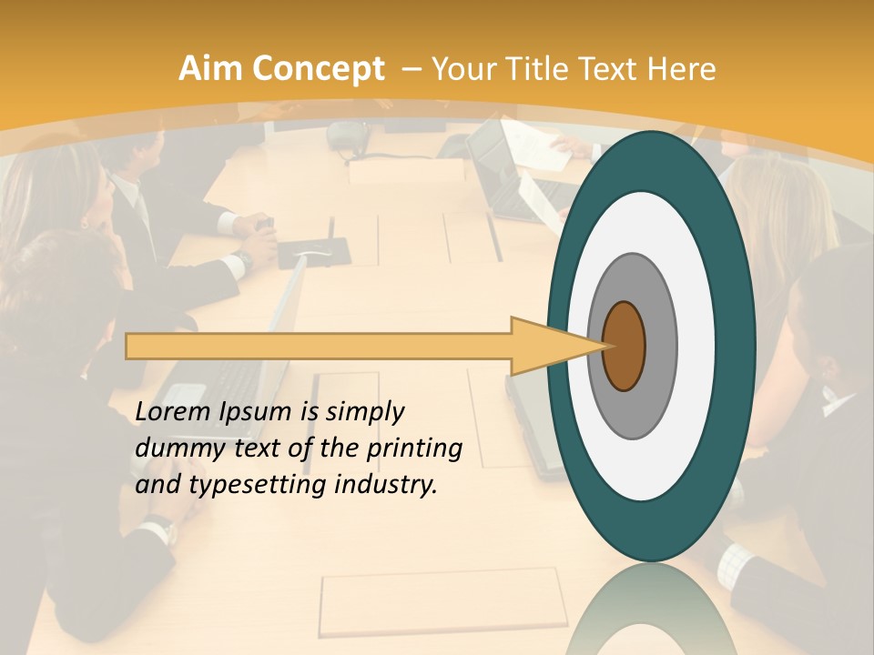 Businesspeople In A Business Meeting In An Office Smiling PowerPoint Template