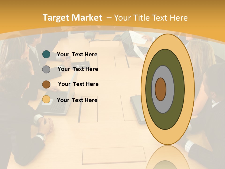 Businesspeople In A Business Meeting In An Office Smiling PowerPoint Template