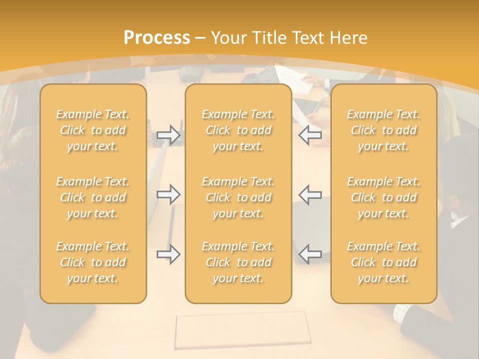 Businesspeople In A Business Meeting In An Office Smiling PowerPoint Template