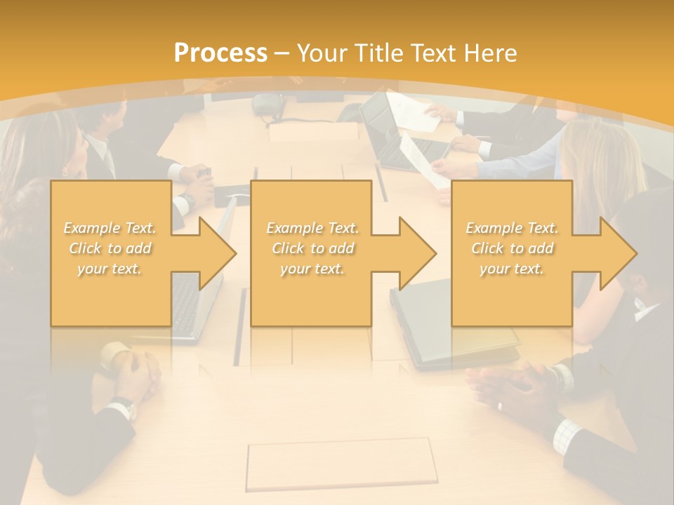 Businesspeople In A Business Meeting In An Office Smiling PowerPoint Template