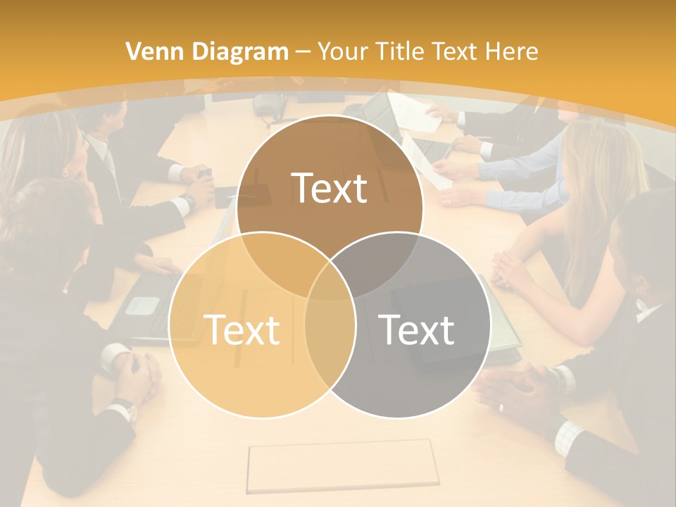 Businesspeople In A Business Meeting In An Office Smiling PowerPoint Template